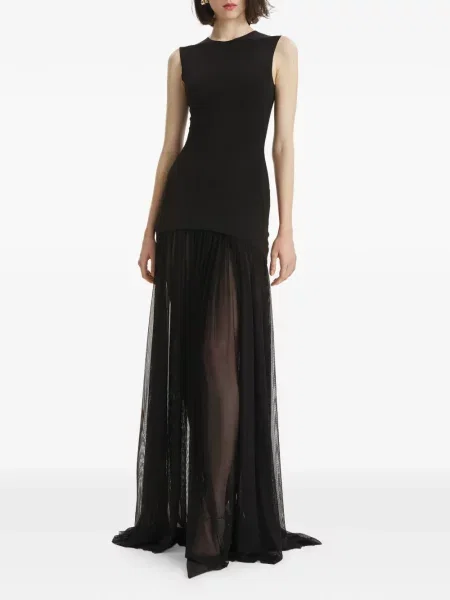 Rochie maxi 2310 Studio din tul de costum negru