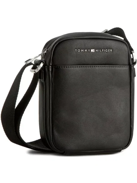 TOMMY HILFIGER Rankinė su ilgu dirželiu juoda balta