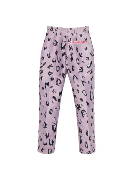Pantaloni Charles Jeffrey Loverboy cu imagine cu imprimeu animal print roz