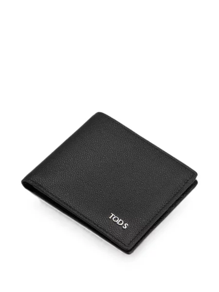 Kožená peněženka Tod's s autogramem černá