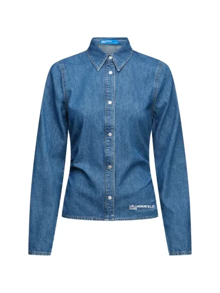 Lung cămașă de blugi Karl Lagerfeld Jeans albastru
