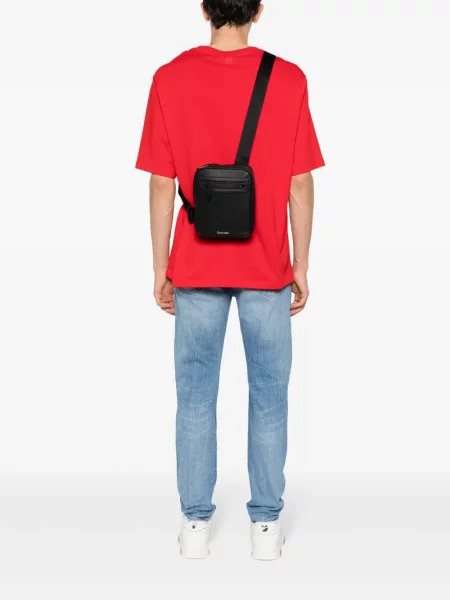 Crossbody torba Calvin Klein s autogramom crna
