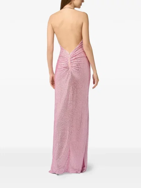 Maxi rochie maxi Philipp Plein de costum roz