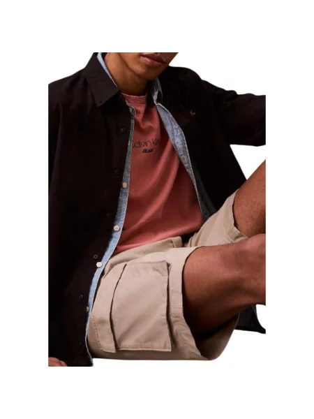 Džínové šortky Calvin Klein Jeans béžové