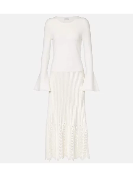 Rochie midi Simkhai plisată până la genunchi de costum alb