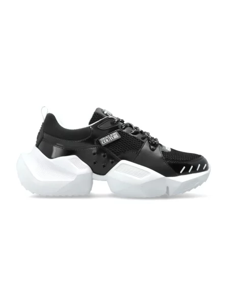 Sneakersy Versace Jeans Couture skórzane z logo czarne