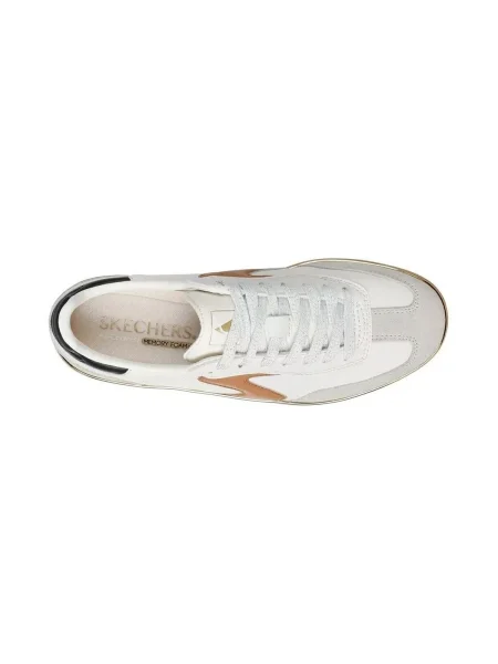 SKECHERS Rövid szárú sportcipők HOTSHOT LIVING LUXE dohánybarna / kő / fekete / természetes fehér