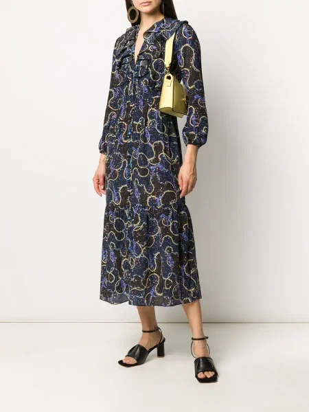 Rochie Saloni cu imagine de costum albastru
