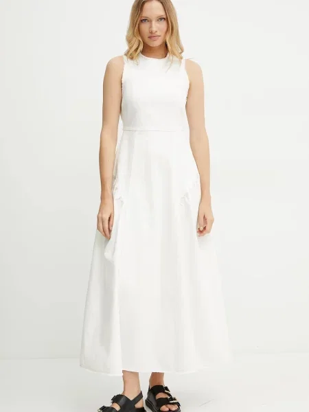 Ivy Oak rochie jeans MARCA ANN maxi evazati bej