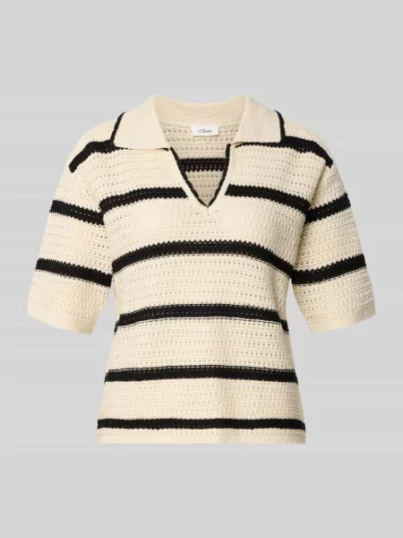 Koszulka polo o kroju regular fit z mieszanki bawełny S.oliver Red Label beżowa