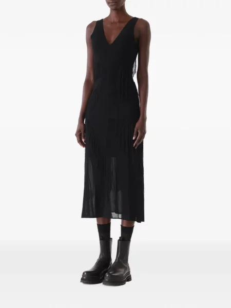 Миди рокля Jason Wu Collection с ресни черно