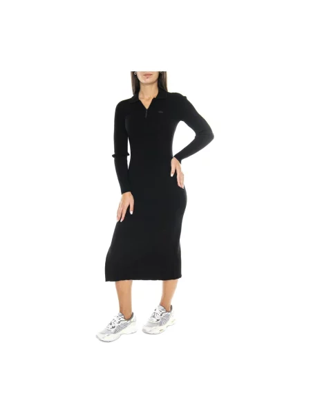 Sukienka midi Lacoste czarna