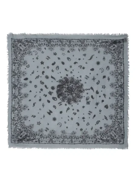 Fular Zadig&voltaire cu franjuri albastru