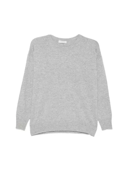 Dzianinowy sweter Le Tricot Perugia z długim rękawem szary