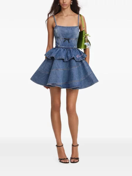 Rochie mini Self-portrait cu funde albastru