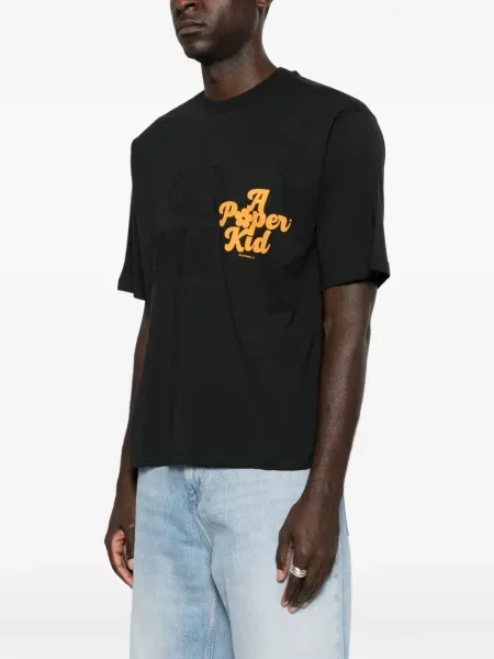 Scurt tricou A Paper Kid cu imagine negru