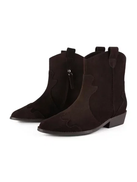 HANDMADE SHOES Cizme glezne WALK BETWEEN STARS' maro