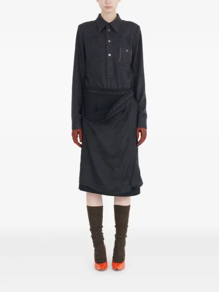 Rochie maxi Maison Margiela până la genunchi de costum negru