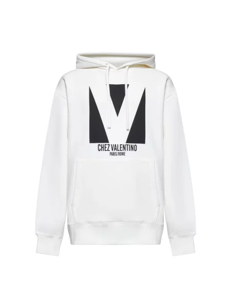 Lniana bluza z kapturem Valentino Garavani biała