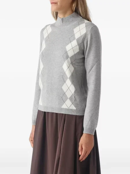 Pulover Gran Sasso cu model argyle gri