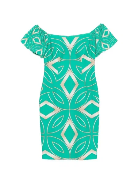 Rochie Allure cu imagine cu imprimeu geometric verde