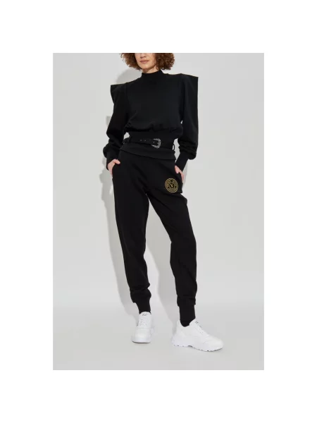 Spodnie dresowe Versace Jeans Couture z logo czarne