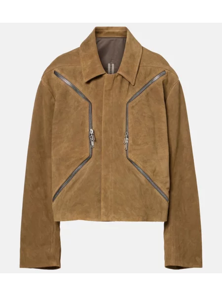 Kurtka Rick Owens zamszowa beżowa