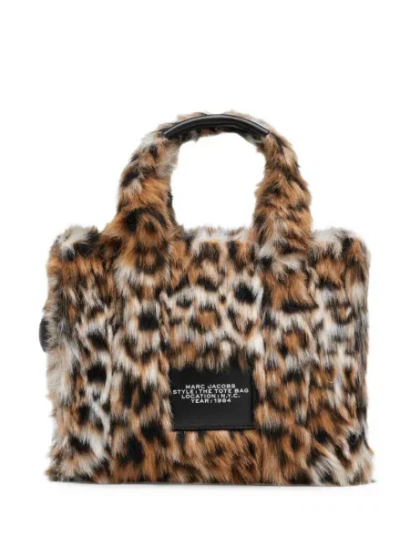 Geantă shopper Marc Jacobs cu blană maro