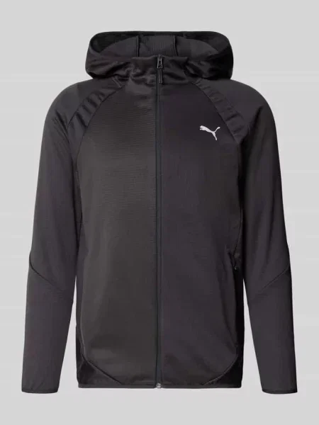 Krój regular fit Kurtka treningowa z nadrukiem z logo Puma Performance czarna