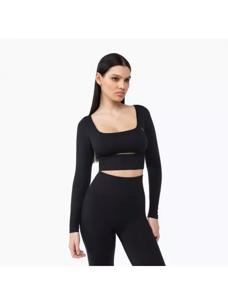 Longsleeve treningowy Carpatree Dopamine Buzz Seamless obsidian black czarny