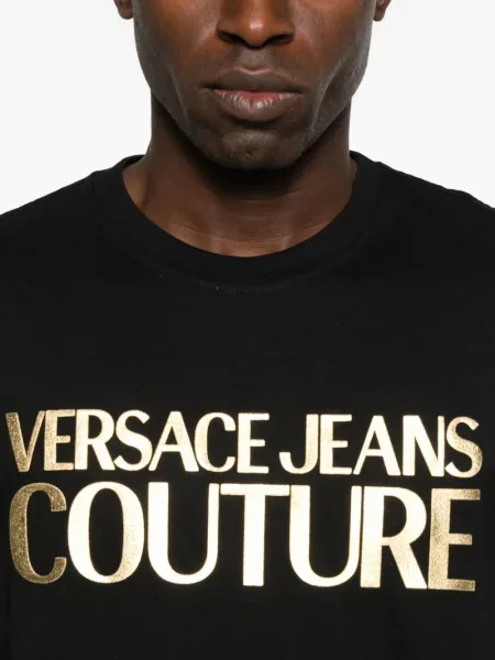 Тениска Versace Jeans Couture с принт черно