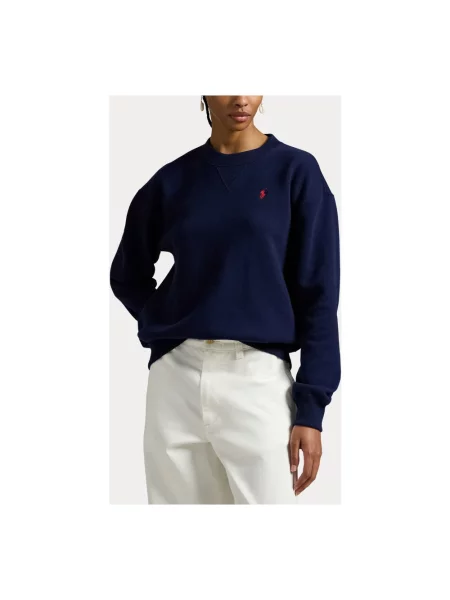 Bluza Polo Ralph Lauren z okrągłym dekoltem niebieska