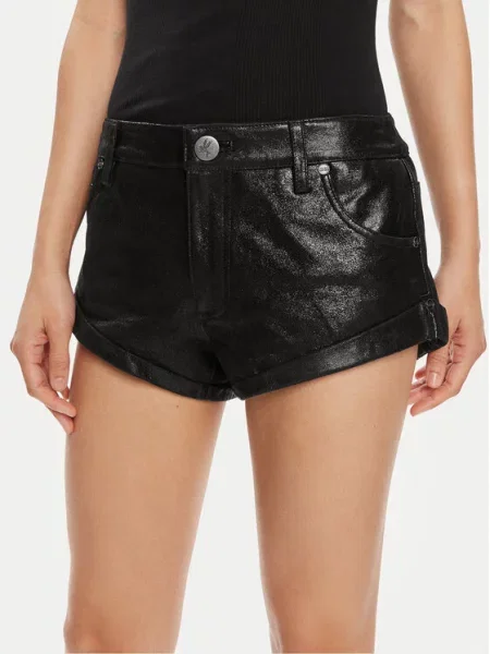 Usnjene kratke hlače One Teaspoon črna