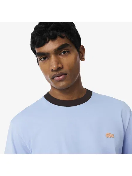 Lacoste T-Shirt O Klasycznym Kroju W Bloki Kolorów niebieski