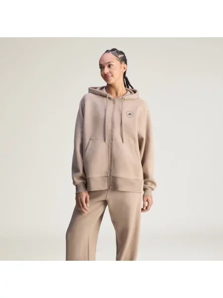 Bluza z kapturem adidas by Stella McCartney Full-Zip brązowa