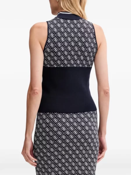 Top Guess cu autograf albastru