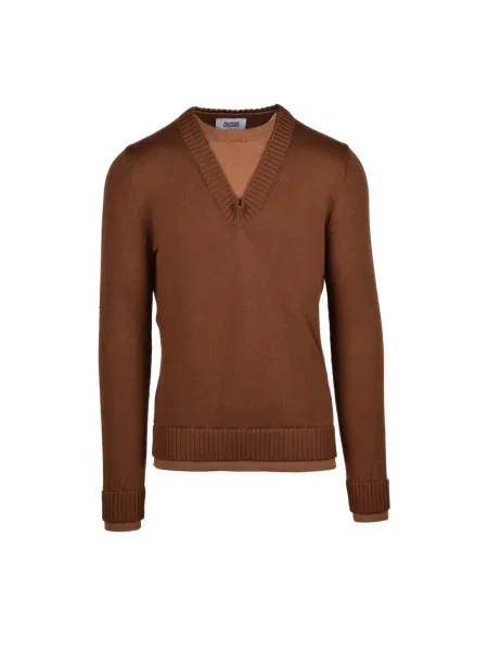 Sweter Alpha Studio wełniany brązowy