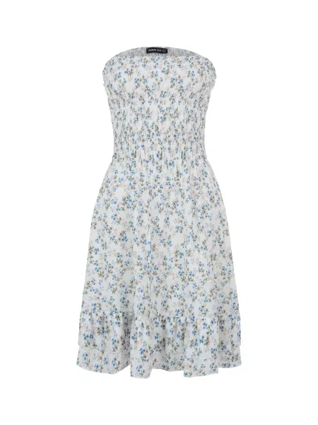Rochie albastru / verde / roz pudră alb