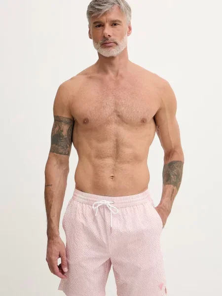 Guess pantaloni scurți de baie pentru bărbați roz