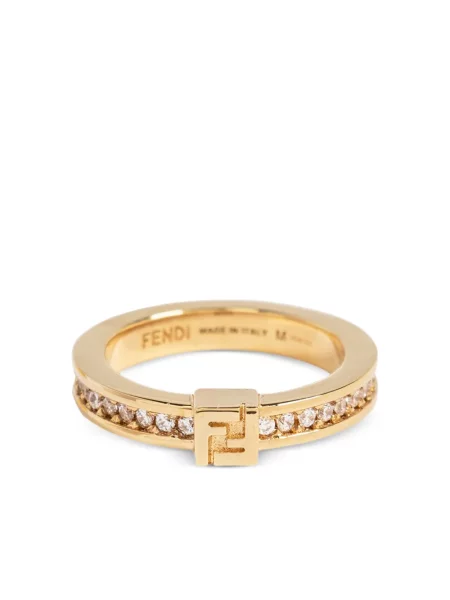 Inel Fendi de cristal auriu