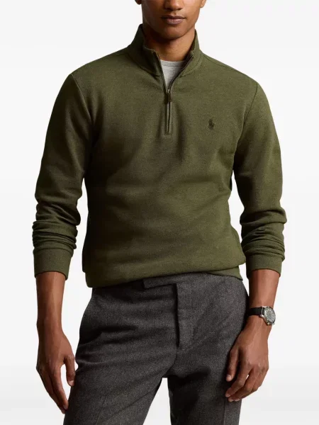 Tricou polo Polo Ralph Lauren cu glugă cu blană cu broderie roșu