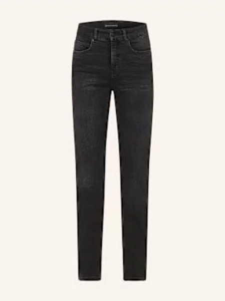 Opus Straight Džíny Melly Base washed black černé