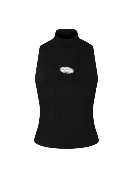 Top Diesel prążkowany na ramiączkach czarny