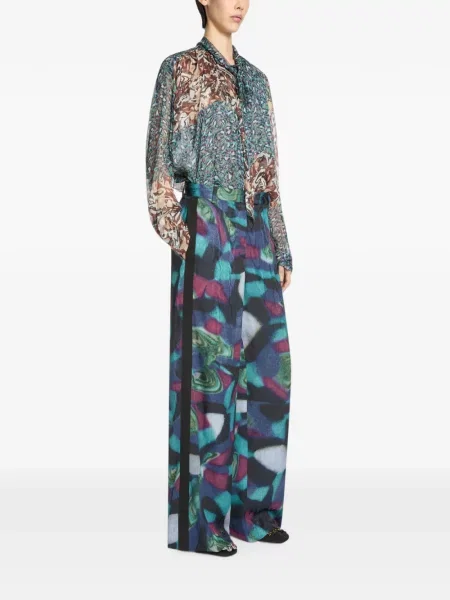 Pantaloni Dries Van Noten albastru