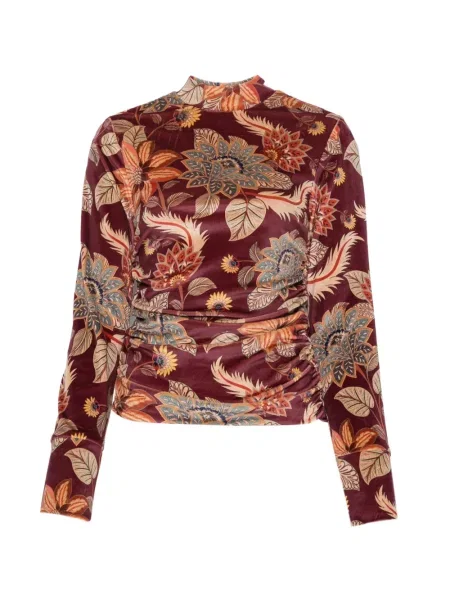 Top Farm Rio cu model floral cu imagine roșu