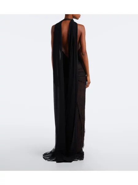Rochie De La Vali din tul cu spatele deschis negru