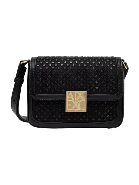 Armani Exchange torebka crossbody z imitacji skóry czarna