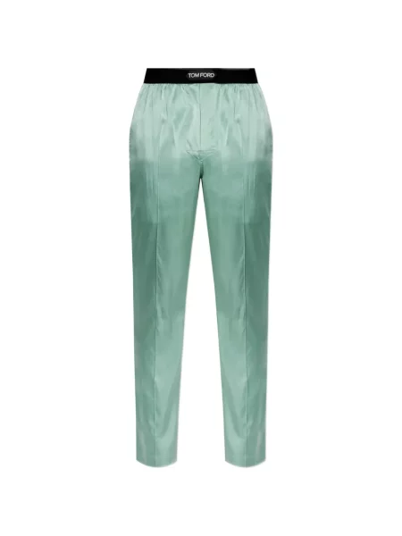 Pijamale Tom Ford de mătase cu autograf verde