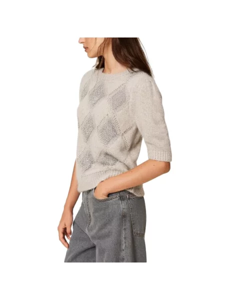Dzianinowy sweter Twinset szary