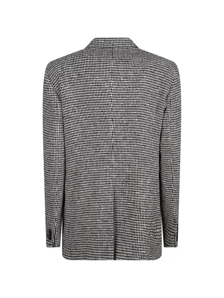 Μπλέιζερ Tagliatore houndstooth διπλόκουμπα μαύρο
